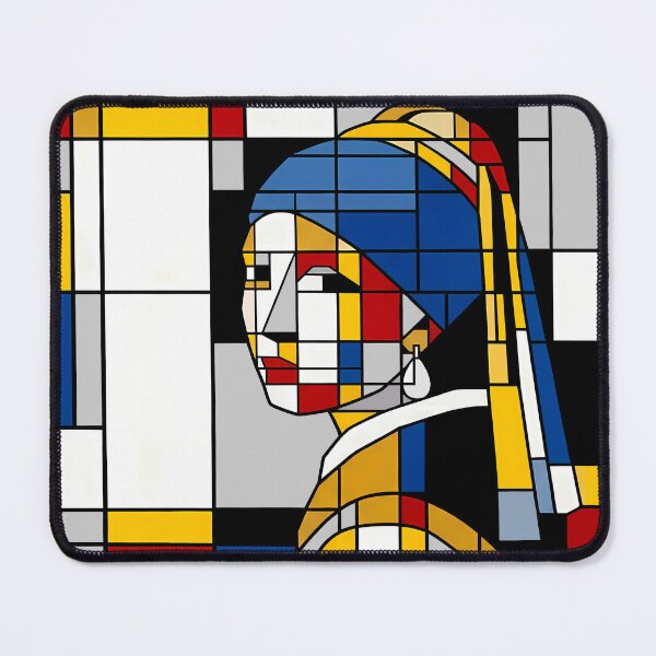 Item preview, Mondrian Meets Vermeer Girl With Pearl Earring Art designed and sold by JumpJammiesTees.