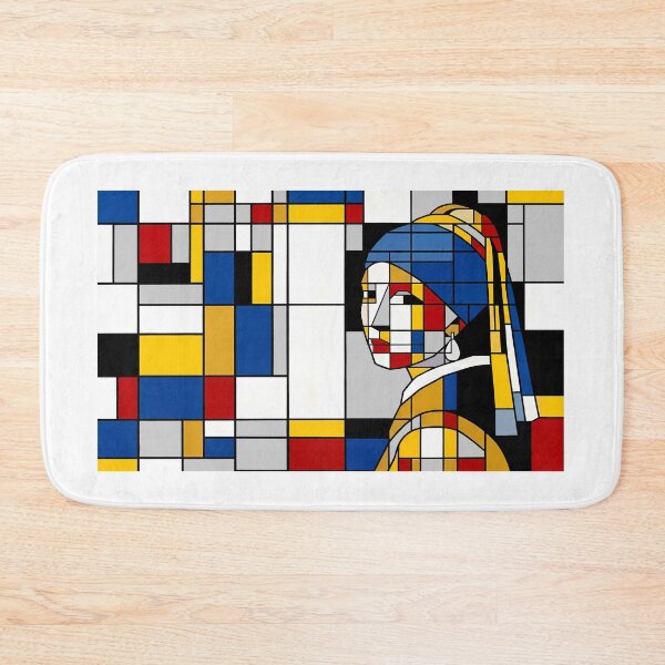 Item preview, Mondrian Meets Vermeer Girl With Pearl Earring Art designed and sold by JumpJammiesTees.