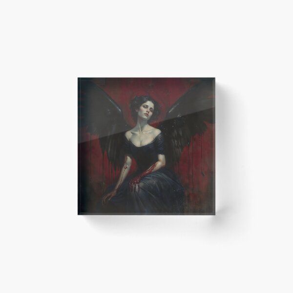 Item preview, Dark Fallen Angel Gothic Black Wings Crimson Art designed and sold by DarkHolyQueen.