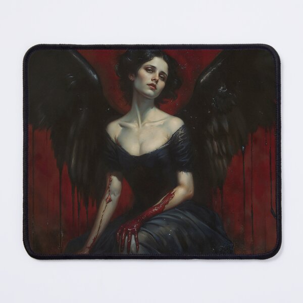 Item preview, Dark Fallen Angel Gothic Black Wings Crimson Art designed and sold by DarkHolyQueen.