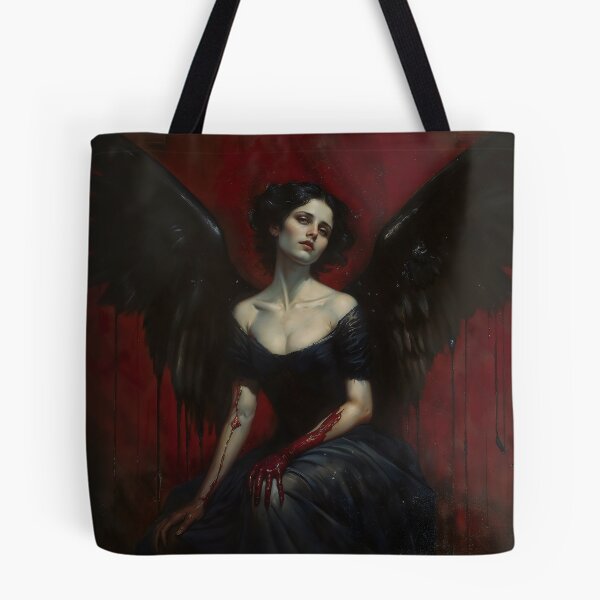 Item preview, Dark Fallen Angel Gothic Black Wings Crimson Art designed and sold by DarkHolyQueen.