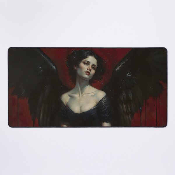 Item preview, Dark Fallen Angel Gothic Black Wings Crimson Art designed and sold by DarkHolyQueen.