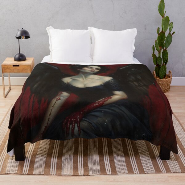Item preview, Dark Fallen Angel Gothic Black Wings Crimson Art designed and sold by DarkHolyQueen.