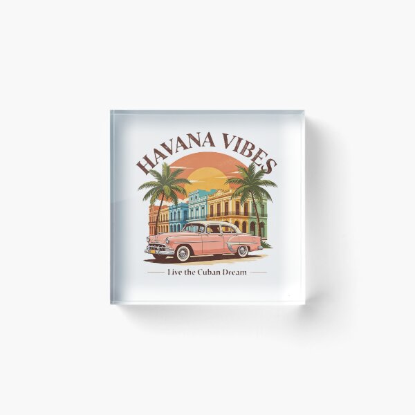 Item preview, Havana Vibes – Classic Car Tropical Sunset designed and sold by VladisWorld.