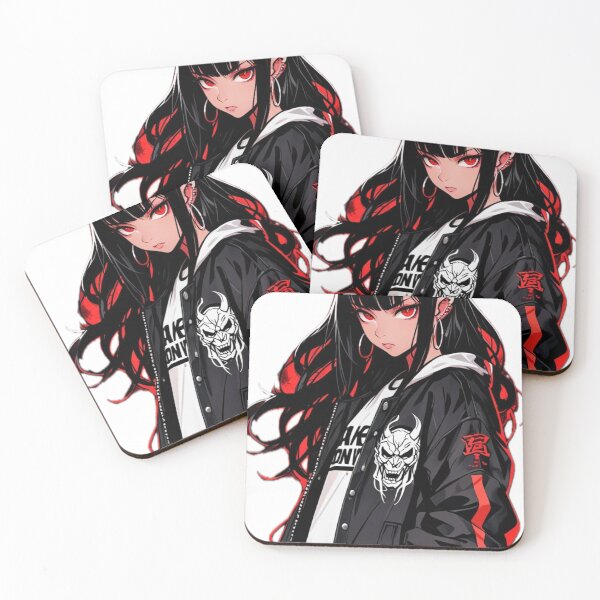 Item preview, Red Eyes Oni Anime Girl Streetwear designed and sold by AnimDream .