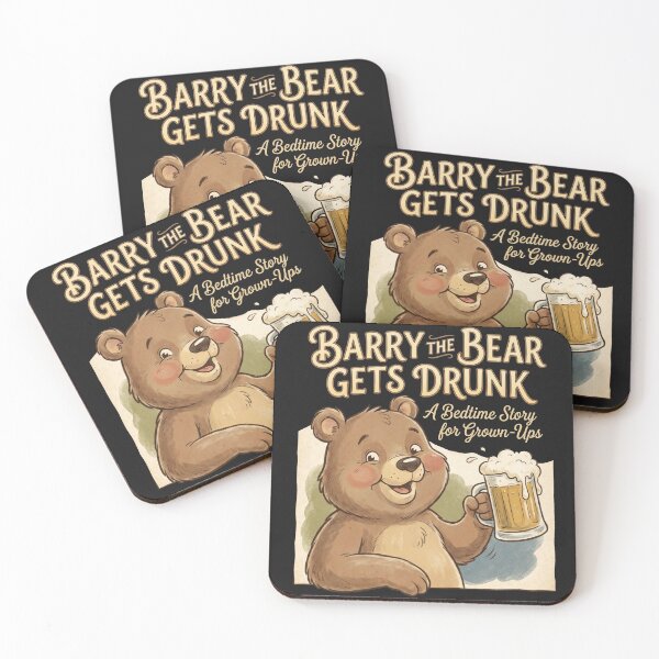Item preview, Barry the Bear Gets Drunk - Funny Vintage Storybook Bear Beer Lover Gift designed and sold by Street Warrior Clothing.