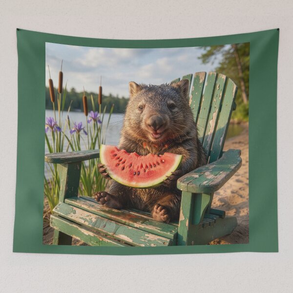 Item preview, Wombat Has Himself a Slice of Watermelon designed and sold by Tridentulus.