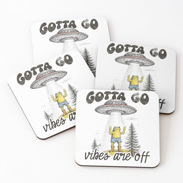 Item preview, Funny Frog UFO Abduction - Gotta Go Vibes Are Off Retro Aesthetic designed and sold by Methahshop.