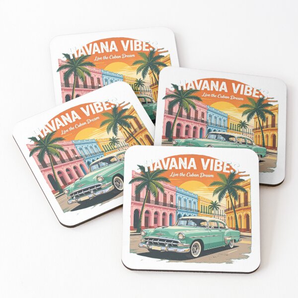 Item preview, Havana Vibes – Classic Car Tropical Sunset designed and sold by VladisWorld.