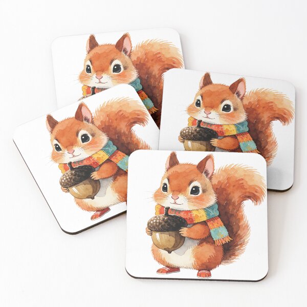Item preview, Autumn Squirrel with Acorn | Cute Cottagecore Forest Animal designed and sold by AillustriaAK.