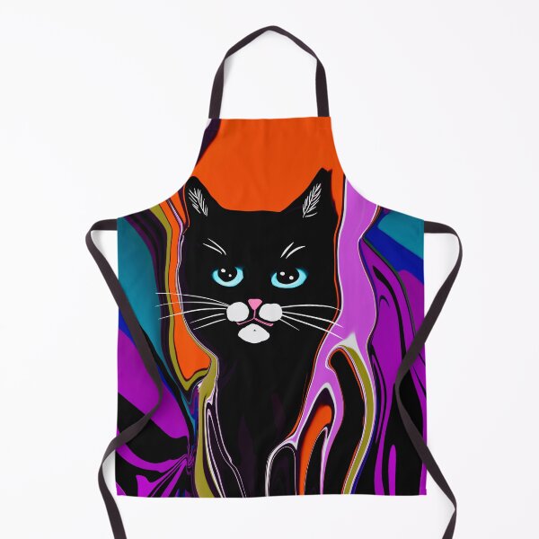 Item preview, Psychedelic Black Cat Portrait designed and sold by Elaine M Hayward .
