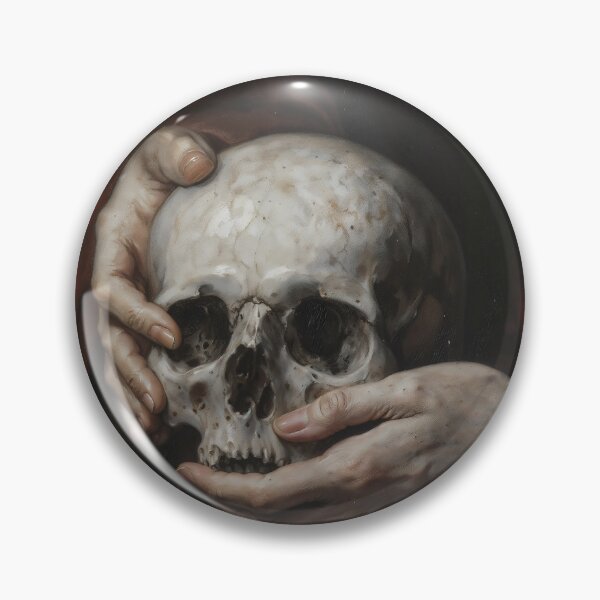 Item preview, Human Skull In Hands Gothic Memento Mori Art designed and sold by DarkHolyQueen.