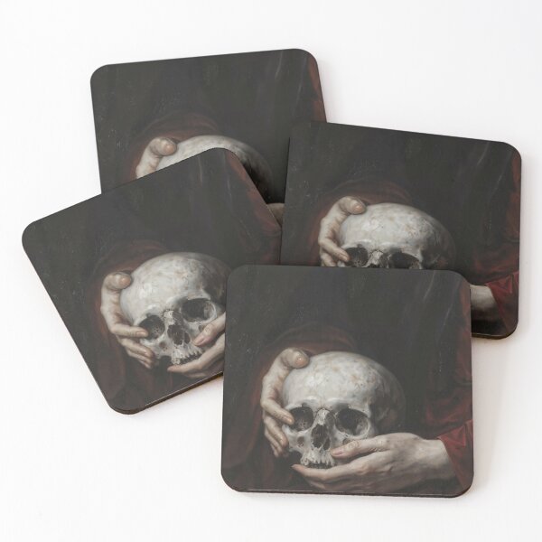Item preview, Human Skull In Hands Gothic Memento Mori Art designed and sold by DarkHolyQueen.