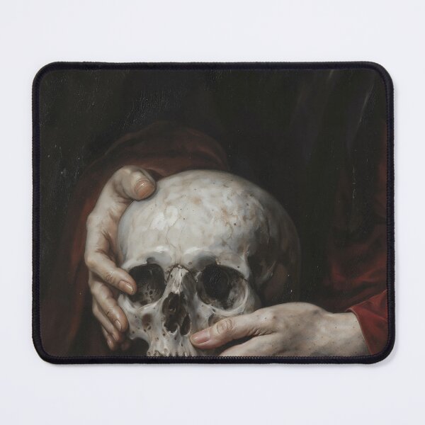 Item preview, Human Skull In Hands Gothic Memento Mori Art designed and sold by DarkHolyQueen.