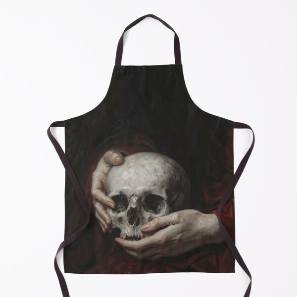 Item preview, Human Skull In Hands Gothic Memento Mori Art designed and sold by DarkHolyQueen.