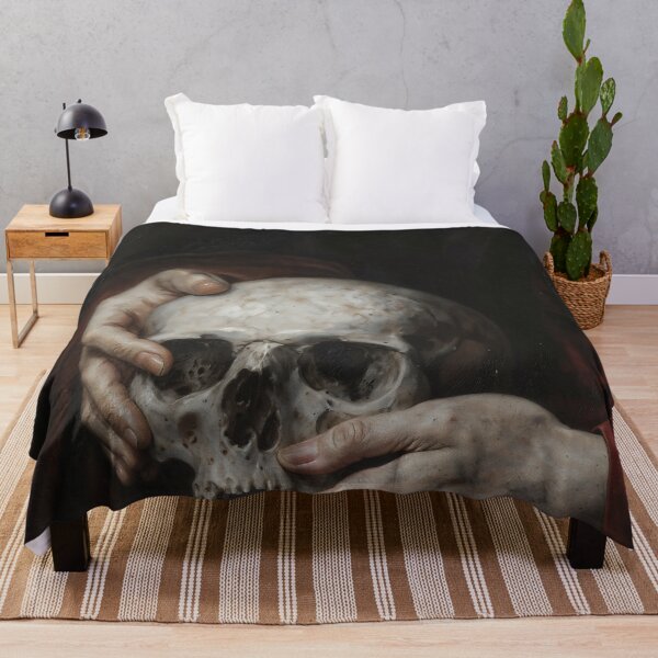 Item preview, Human Skull In Hands Gothic Memento Mori Art designed and sold by DarkHolyQueen.