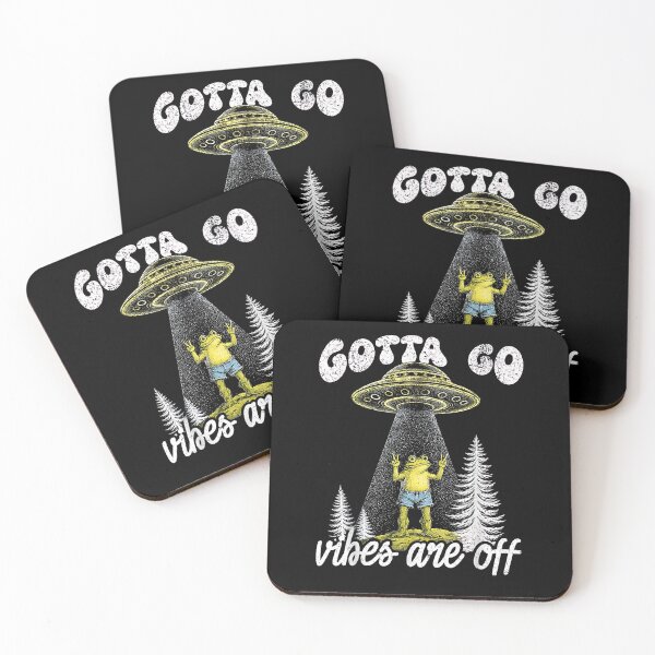 Item preview, Funny Frog UFO Abduction - Gotta Go Vibes Are Off Retro Aesthetic designed and sold by Methahshop.