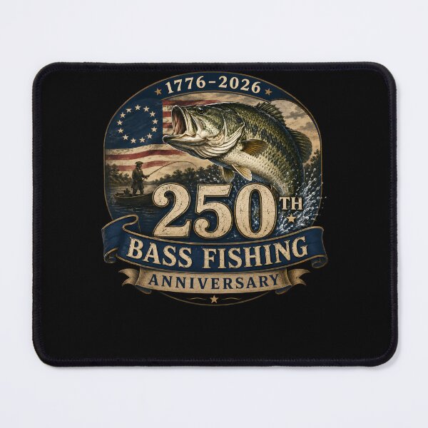 Item preview, 250th Bass Fishing Anniversary Vintage Flag 1776-2026 designed and sold by No Limits T-Shirts.