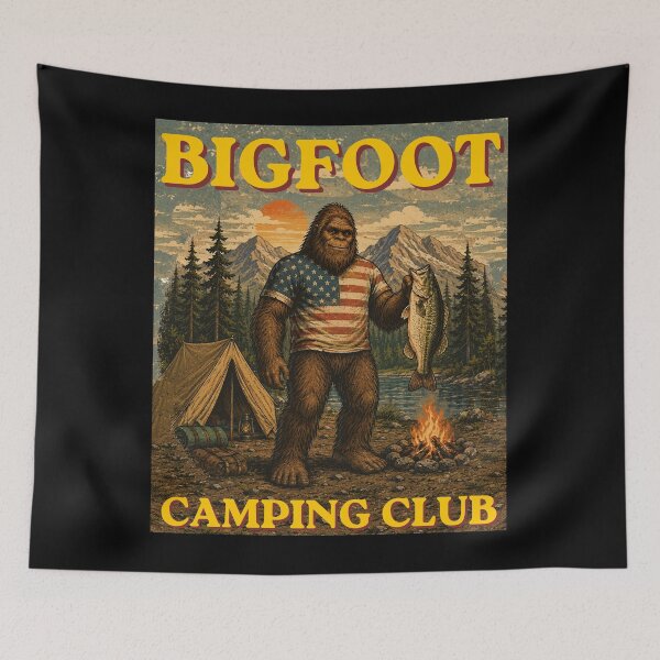 Item preview, Bigfoot Camping Club Vintage Retro Camping Design designed and sold by NicheBloom.