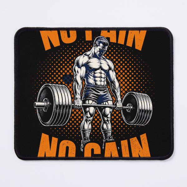 Item preview, No Pain No Gain Deadlift Bodybuilding Orange Gym designed and sold by Digistore1221.