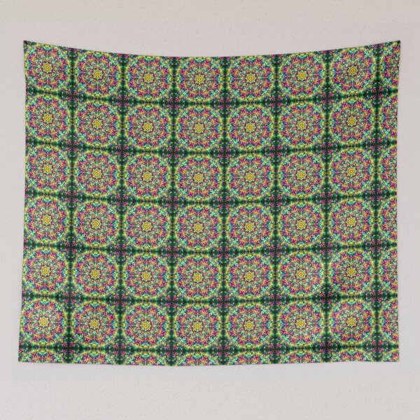 Item preview, Rainbow Floral Mandala Sacred Geometry Artwork designed and sold by Hookesmode.