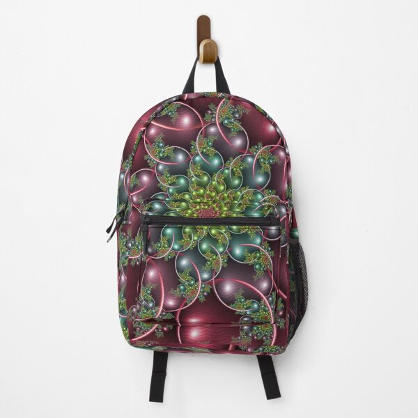 Item preview, Emerald and Burgundy Geometric Spiral Fractal Mandala designed and sold by pinkal.