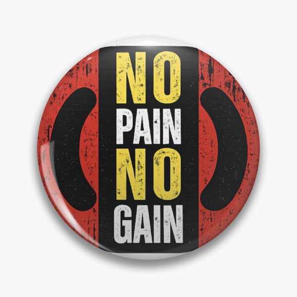 Item preview, No Pain No Gain Red Circular Badge Vintage Gym Motivation designed and sold by Digistore1221.