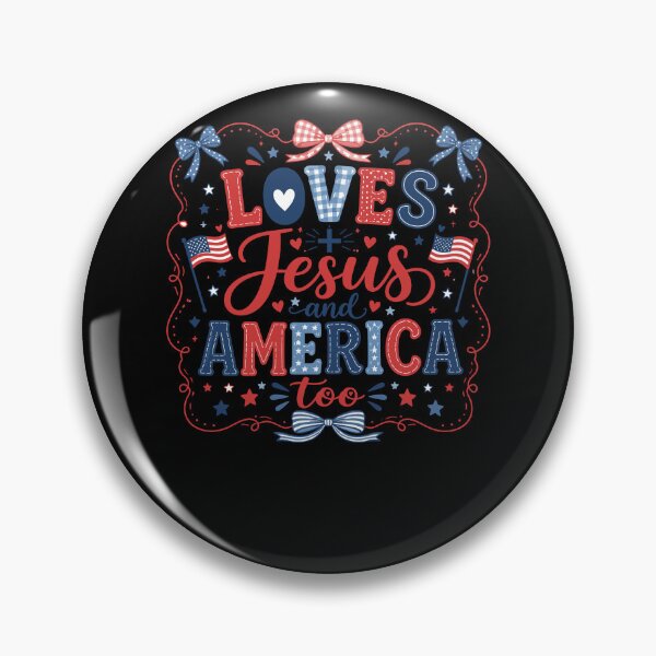 Item preview, Loves Jesus and America Too Patriotic Christian designed and sold by No Limits T-Shirts.