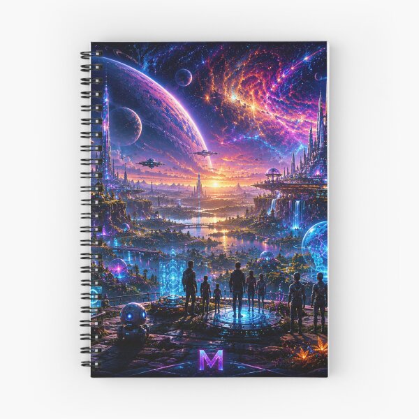 Item preview, Futuristic Cyberpunk City Cosmic Neon Space Landscape designed and sold by bbbpetr100.