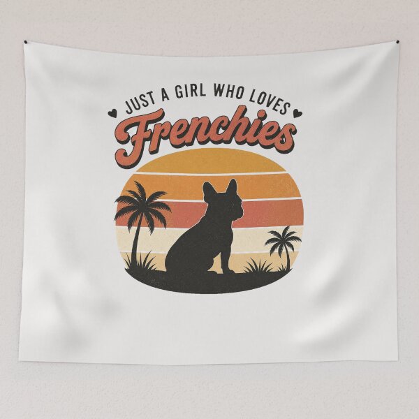 Item preview, Just a Girl Who Loves Frenchies ⭐ Retro French Bulldog Gift designed and sold by UrbanPrintVibes.