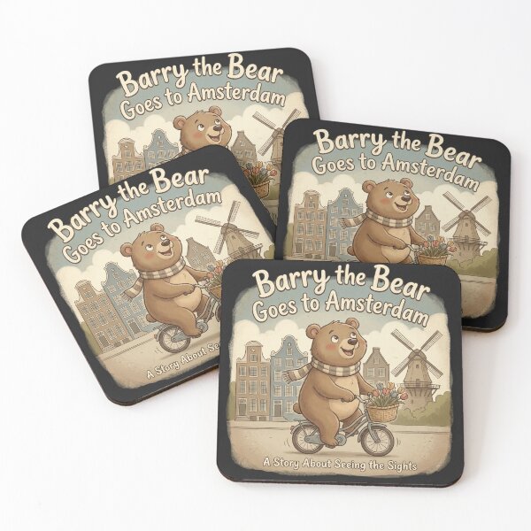 Item preview, Barry the Bear Goes to Amsterdam - Funny Vintage Storybook Travel Bear  designed and sold by Street Warrior Clothing.