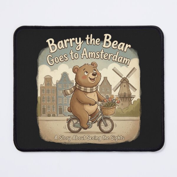 Item preview, Barry the Bear Goes to Amsterdam - Funny Vintage Storybook Travel Bear designed and sold by Street Warrior Clothing.