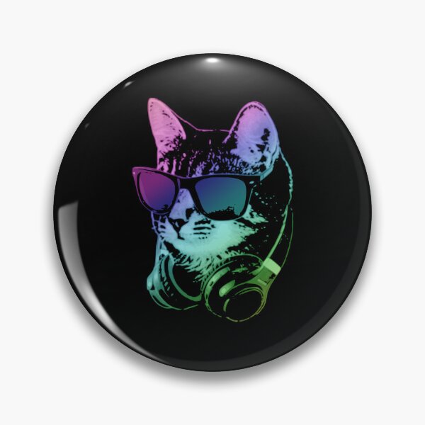 Item preview, Vibrant Cat DJ Sunglasses Headphones Pop Art designed and sold by marke770.
