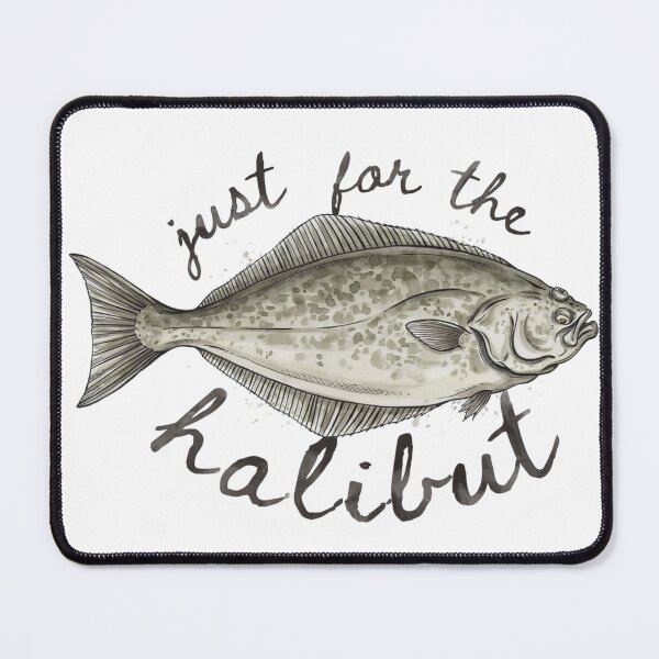 Item preview, Just for the Halibut Funny Fishing Pun Vintage Halibut Fish Design designed and sold by ArcticFoxStudio.