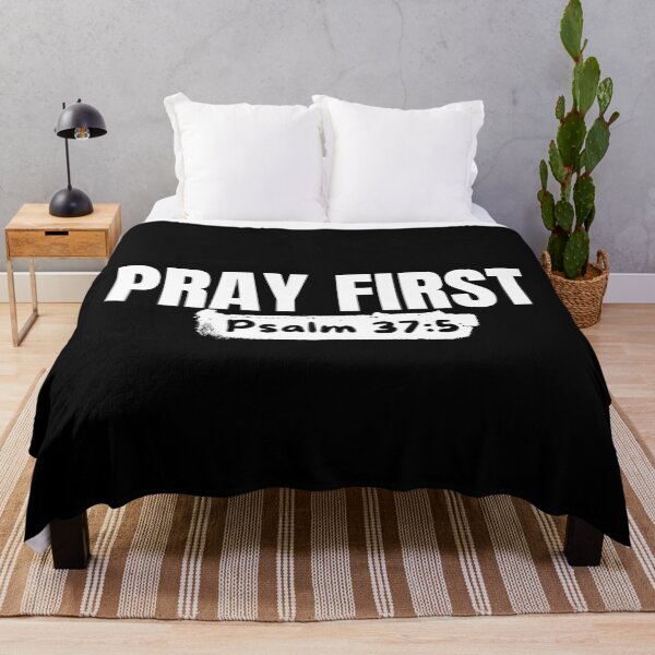 Item preview, Pray First – Christian Prayer - White Typography Design designed and sold by MoriaStore.
