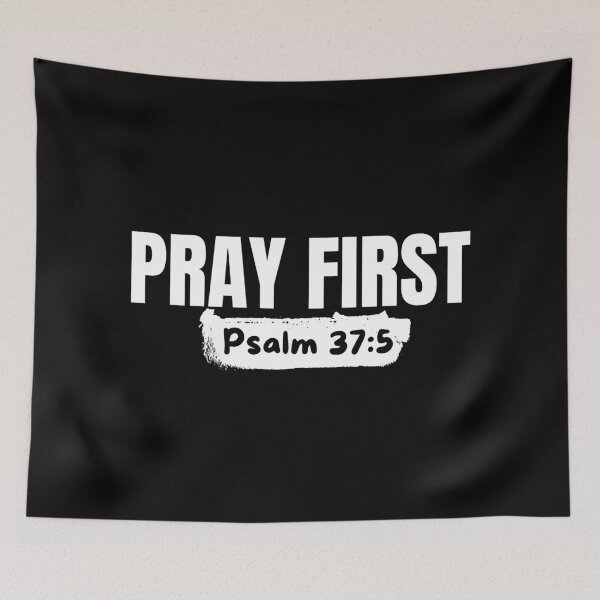 Item preview, Pray First – Christian Prayer - White Typography Design designed and sold by MoriaStore.