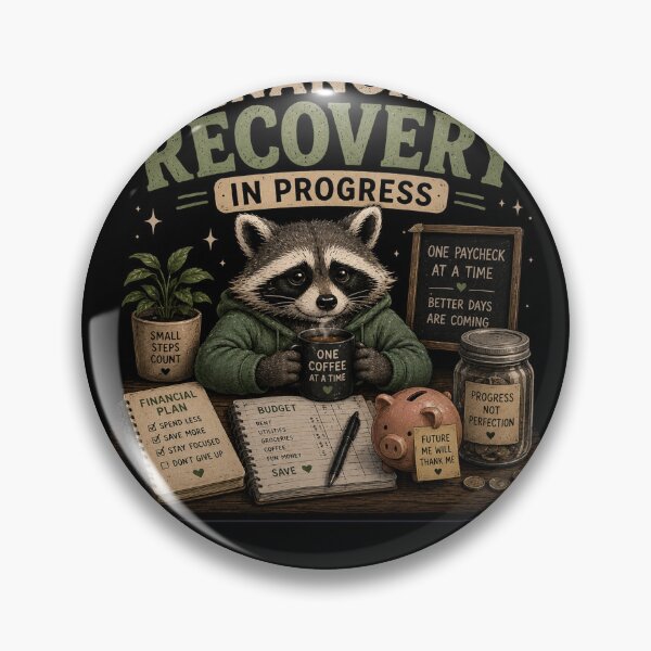 Item preview, Financial Recovery In Progress – Funny Raccoon Money Humor Design designed and sold by MotylekAnia.