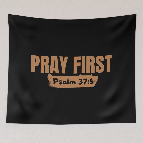 Item preview, Pray First – Christian Prayer - Brown Typography Design designed and sold by MoriaStore.