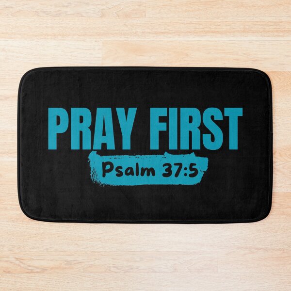 Item preview, Pray First – Christian Prayer - Sky Blue Typography Design designed and sold by MoriaStore.