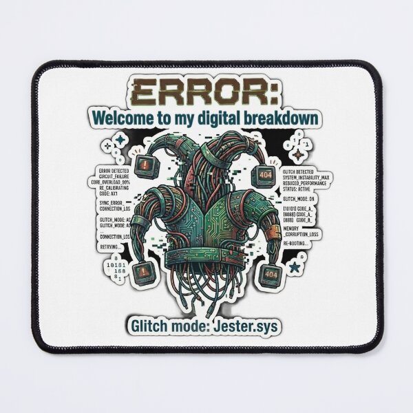 Item preview, ERROR: Welcome To My Digital Breakdown Glitch Jester designed and sold by Fatomfatom.