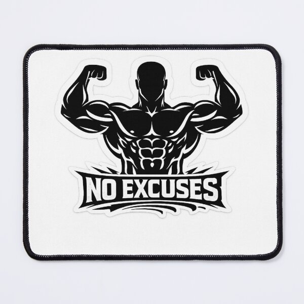 Item preview, No Excuses Bodybuilding Fitness Motivation Silhouette Gym designed and sold by Digistore1221.