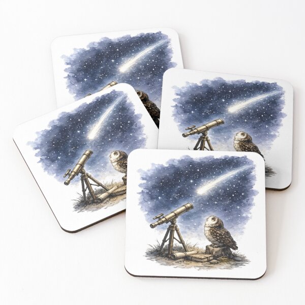 Item preview, Comet Watcher Owl and Telescope designed and sold by PatiImagination.