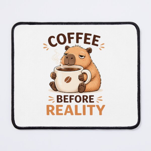 Item preview, Coffee Before Reality Funny Capybara Coffee Lover Gift designed and sold by INVITOARTE.