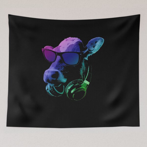 Item preview, Cool Cow Sunglasses Headphones Pop Art designed and sold by marke770.