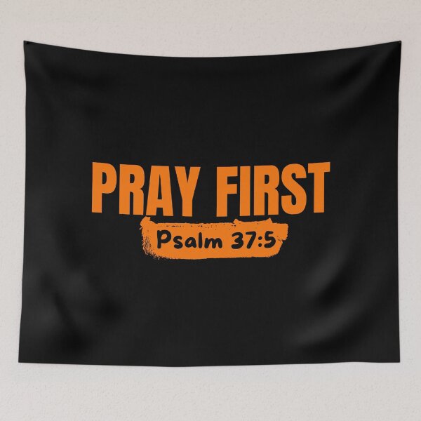 Item preview, Pray First - Christian Prayer - Orange Typography Design designed and sold by MoriaStore.
