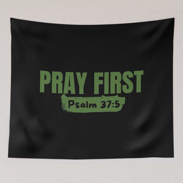 Item preview, Pray First - Christian Prayer - Green Typography Design designed and sold by MoriaStore.