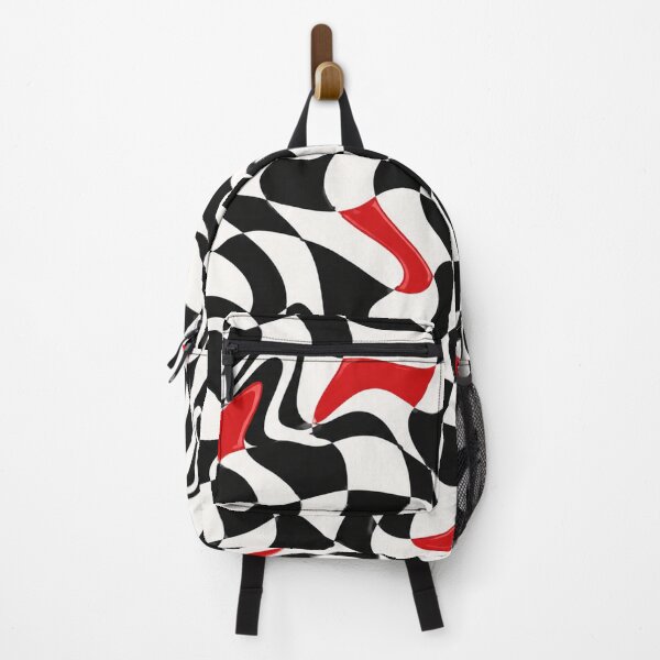 Item preview, Wavy Checkered Pattern with Red Accents designed and sold by Owcomm.