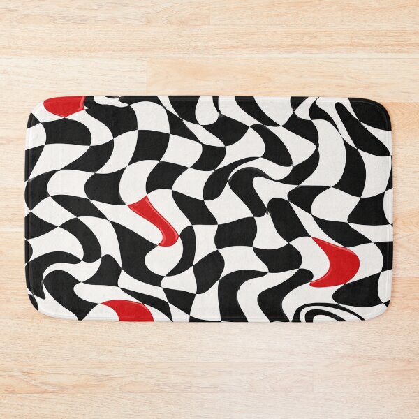 Item preview, Wavy Checkered Pattern with Red Accents designed and sold by Owcomm.