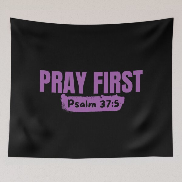 Item preview, Pray First - Christian Prayer - Purple Typography Design designed and sold by MoriaStore.