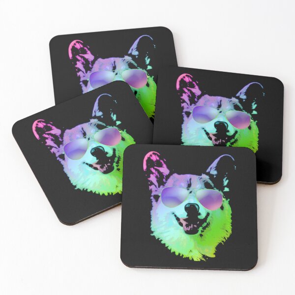 Item preview, Abstract Dog Aviator Sunglasses Colorful Splash designed and sold by marke770.